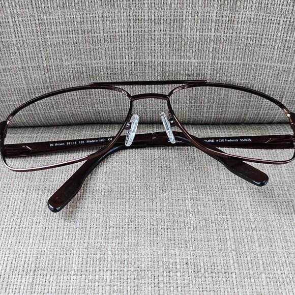 Kirkland Signature Frederick Men Glasses Dk. Brown Tone Metal Eyeglasses Italy - Picture 3 of 12